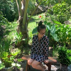 Vintage Silk mini shirt dress